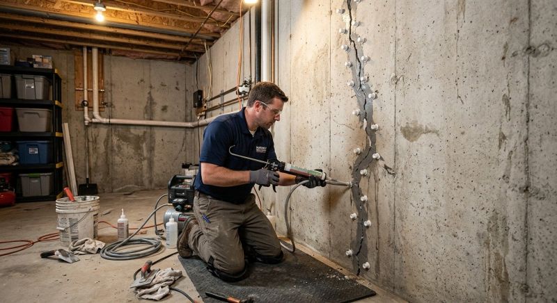 Basement Crack Repair in Hampstead, NC