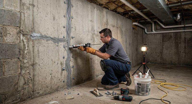 Basement Crack Repair in Hampstead, NC